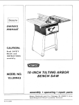Craftsman 113.29943 Owner`s manual
