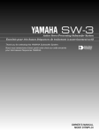 Yamaha SW-3 Owner`s manual