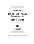 Echelon LPT-11 User`s guide