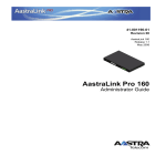 Aastra Pro 160 User`s guide