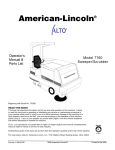 American-Lincoln 7760 Operator`s manual