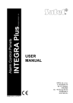 Satel INTEGRA Plus User manual