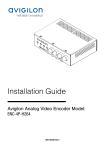 Avigilon ENC-4P-H264 Installation guide