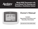 Aprilaire 8620 Owner`s manual