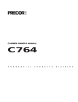 Precor C764 Owner`s manual