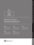 Boston Horizon Duo Owner`s manual