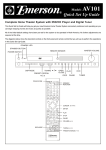 Emerson AV101 Owner`s manual