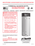 American Water Heater AHCG3/HCG360T120 Operating instructions