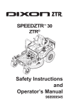 Dixon SPEEDZTR 30 Operator`s manual