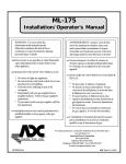 ADC ML-175 Operator`s manual