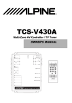 Alpine TCS-V430A Owner`s manual