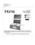 SDI Technologies IHOME ID85 Operating instructions