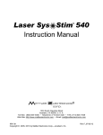 Mettler Electronics Laser Sys Stim 540 Instruction manual