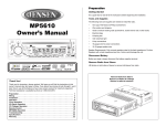Audiovox MP5610 Owner`s manual