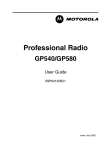 Motorola GP580 User guide