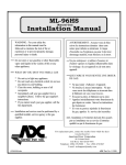 American Dryer Corp. ML-96HS Installation manual