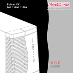 MGE UPS Systems Pulsar EX 700 User manual