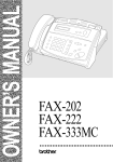 Brother FAX-202 Owner`s manual