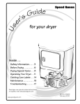 Alliance Laundry Systems DRY2037N Installation manual