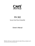 Cary Audio Design CD-302 Owner`s manual