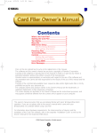 Yamaha Card Filer Owner`s manual