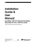 Williams Sound WIR TX8 Installation guide