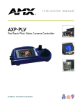 AMX AXP-PLV POSITRACK PILOT VIDEO TOUCH PANEL Instruction manual
