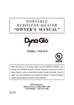 Dyna-Glo WK11C8 Owner`s manual