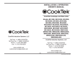 CookTek MC1800 Owner`s manual