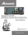 Acesonic KJV-835 User`s manual