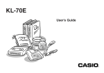 Casio KL-70E User`s guide