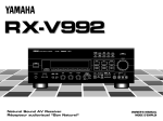 Yamaha RX-V992 Owner`s manual