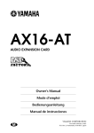 Yamaha AX16-AT Owner`s manual