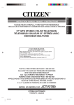 Citizen JCTV2700 Instruction manual