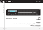 Camco P.9 Series User manual