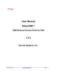 Clarinet Systems EtherUSB User manual