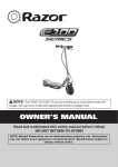 Razor E100 series Owner`s manual
