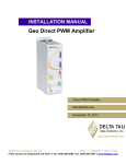 Delta Tau Geo Direct PWM Amplifier Installation manual