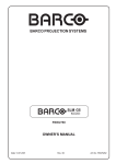 Barco SLM G5 Executive Owner`s manual