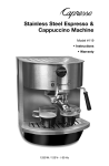 Capresso 158 Instruction manual