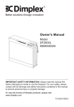 Dimplex DF2600L Owner`s manual