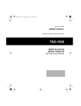Radio Shack TAD-1026 Owner`s manual