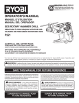 Ryobi P221 Operator`s manual