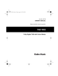 Radio Shack TAD -797 Owner`s manual