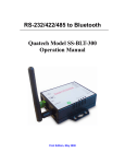 RS-232/422/485 to Bluetooth Quatech Model SS-BLT
