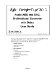 Ensemble Designs BrightEye 30 User guide