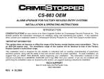 CrimeStopper CS-883 OEM Operating instructions