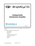 Ensemble Designs BrightEye 33 User guide