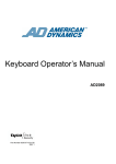 American Dynamics AD2052 Operator`s manual