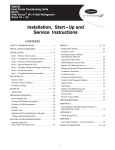 Carrier start-up and Installation manual